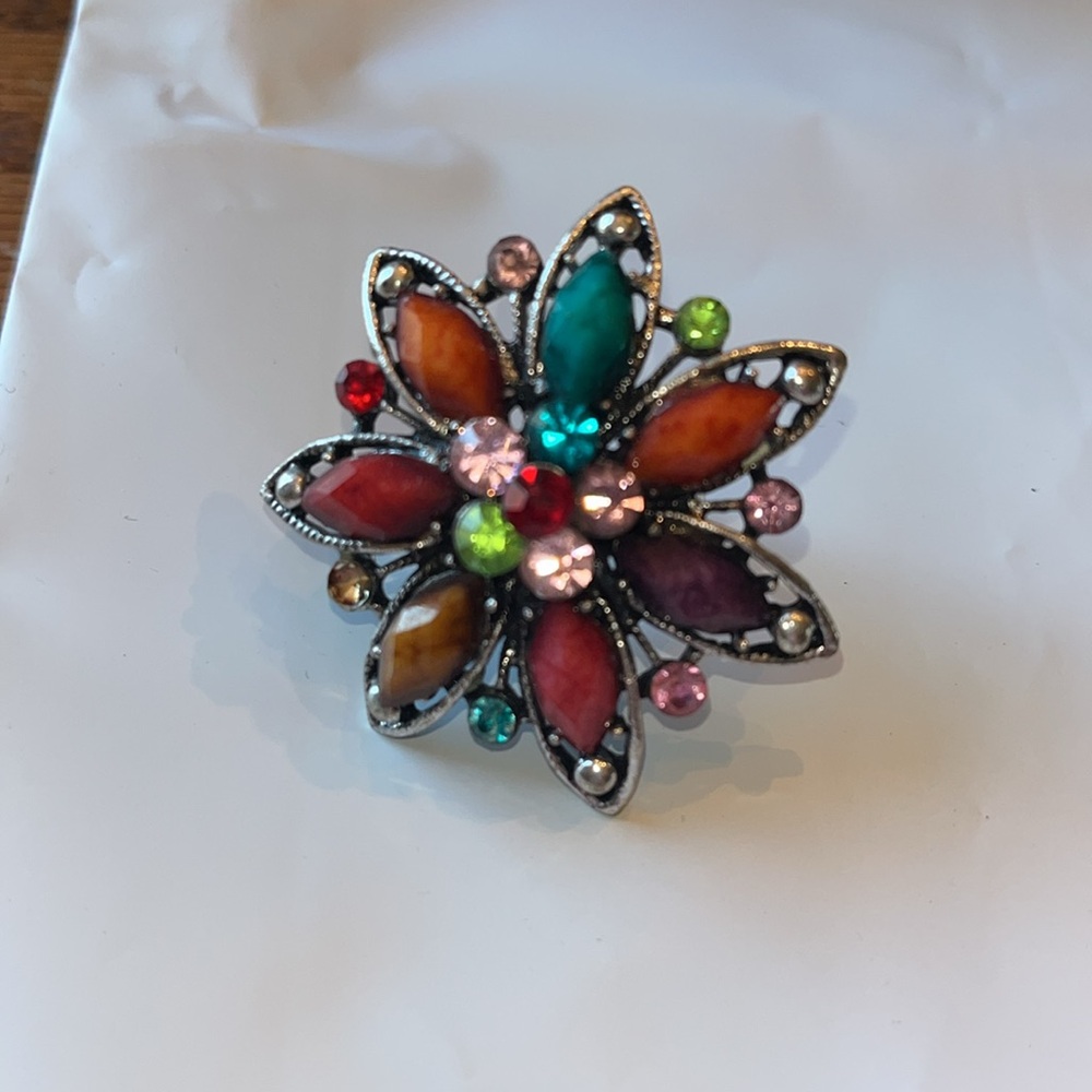 Multicolor Floral Statement Ring